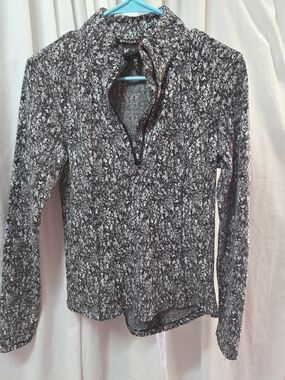 Spyder Activewear Black & White Marled Quarter-Zip Pullover